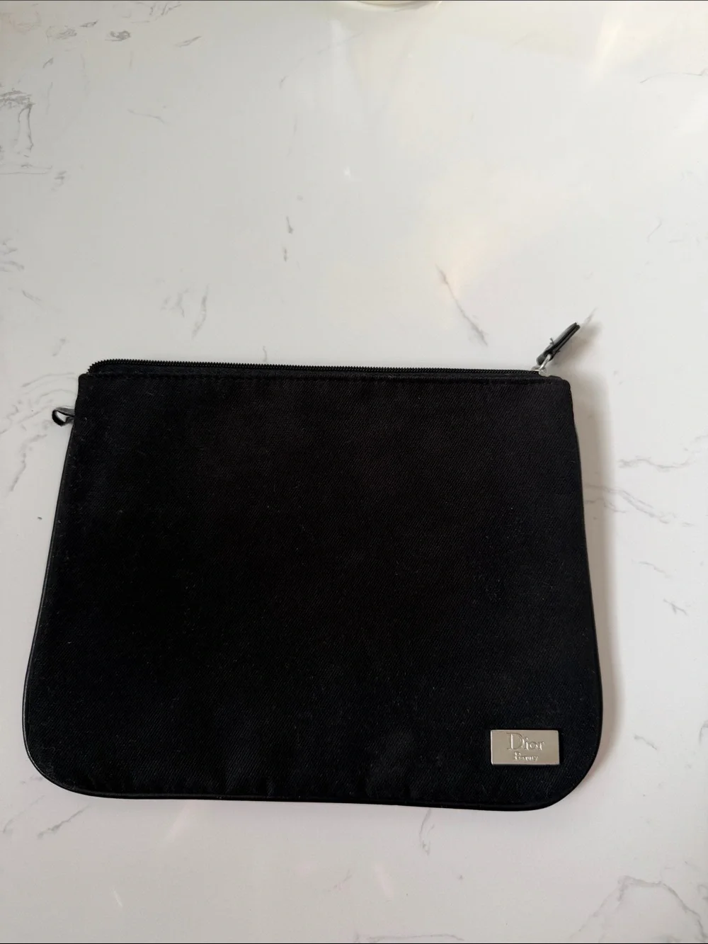 Dior Beauty Black Canvas Zip Pouch makeup bag